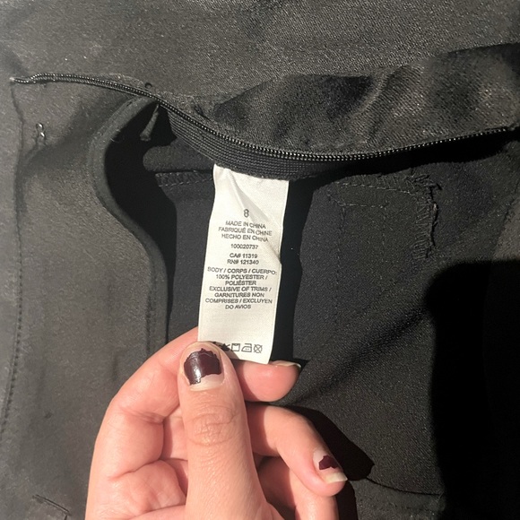 Dynamite | Black Satin Wide Legged Side Zipper Pants | Size 8 - Picture 6 of 8